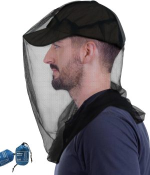 South to East Premium Mosquito Head Net for Insect, 2 Pack, Fly & Bug Protection | Ultra Large & Long, Extra Fine Holes for Camping, Hiking, Fishing, Gardening, Safari, Fits All Hats for Men & Women
